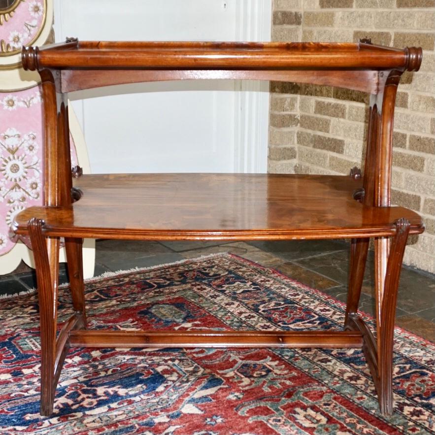 Louis Majorelle Two Tier Marquetry Table For Sale 2
