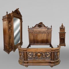 Louis MALARD, walnut bedroom set