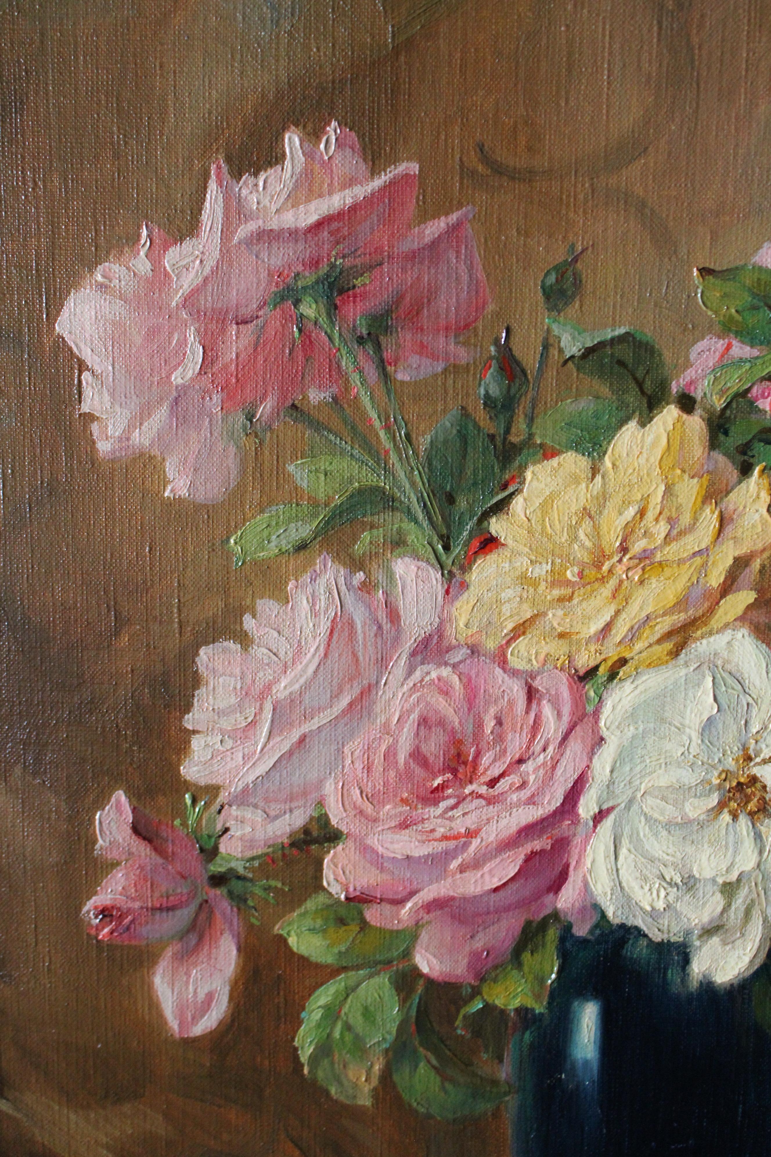Roses Shabby françaises anciennes de l'artiste français Louis Mangin 9