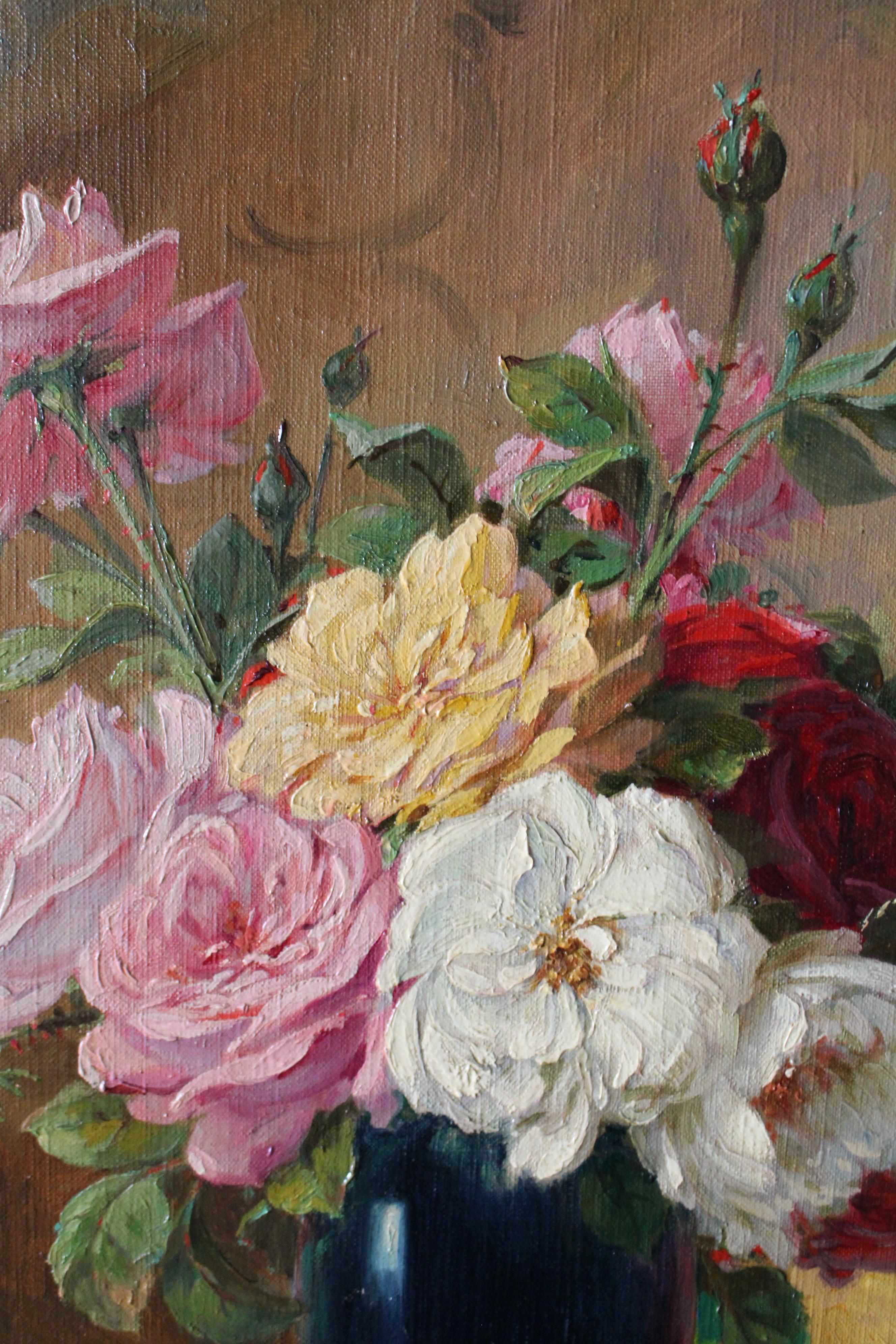 Roses Shabby françaises anciennes de l'artiste français Louis Mangin 10