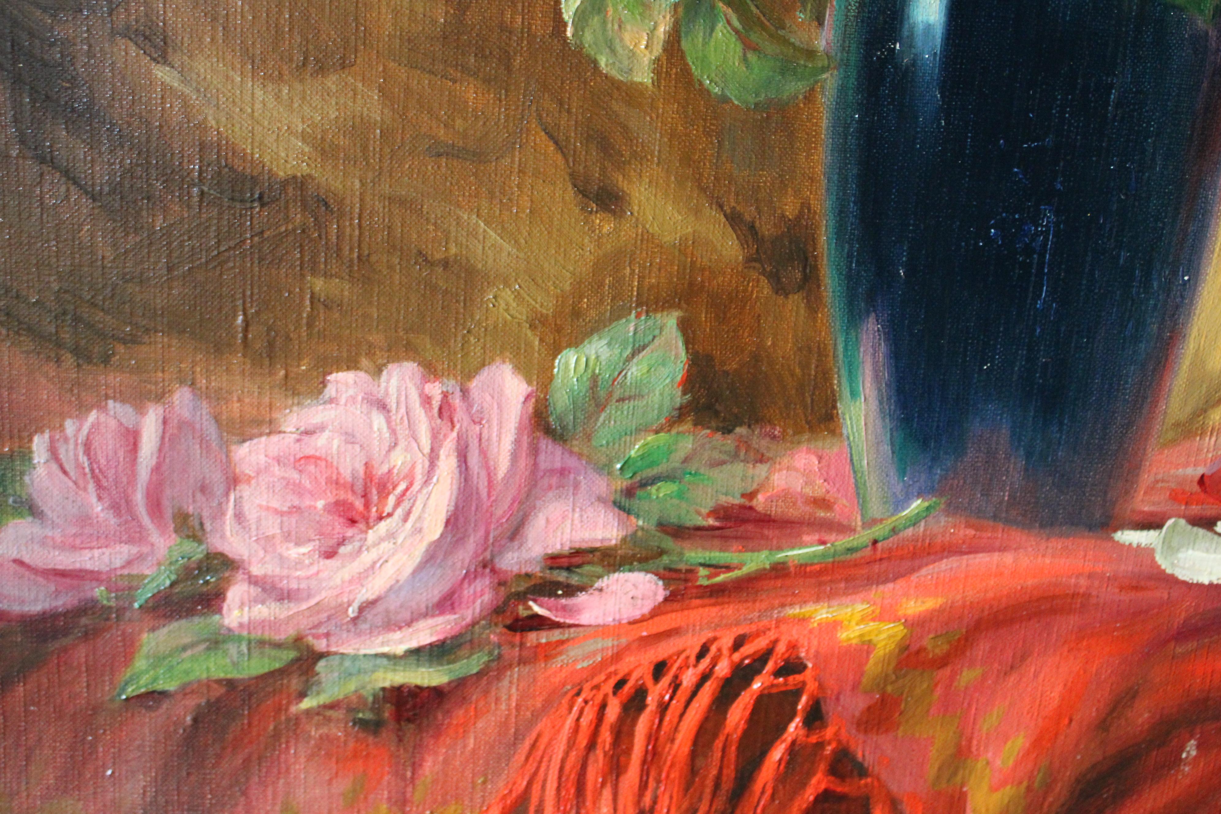 Roses Shabby françaises anciennes de l'artiste français Louis Mangin 3