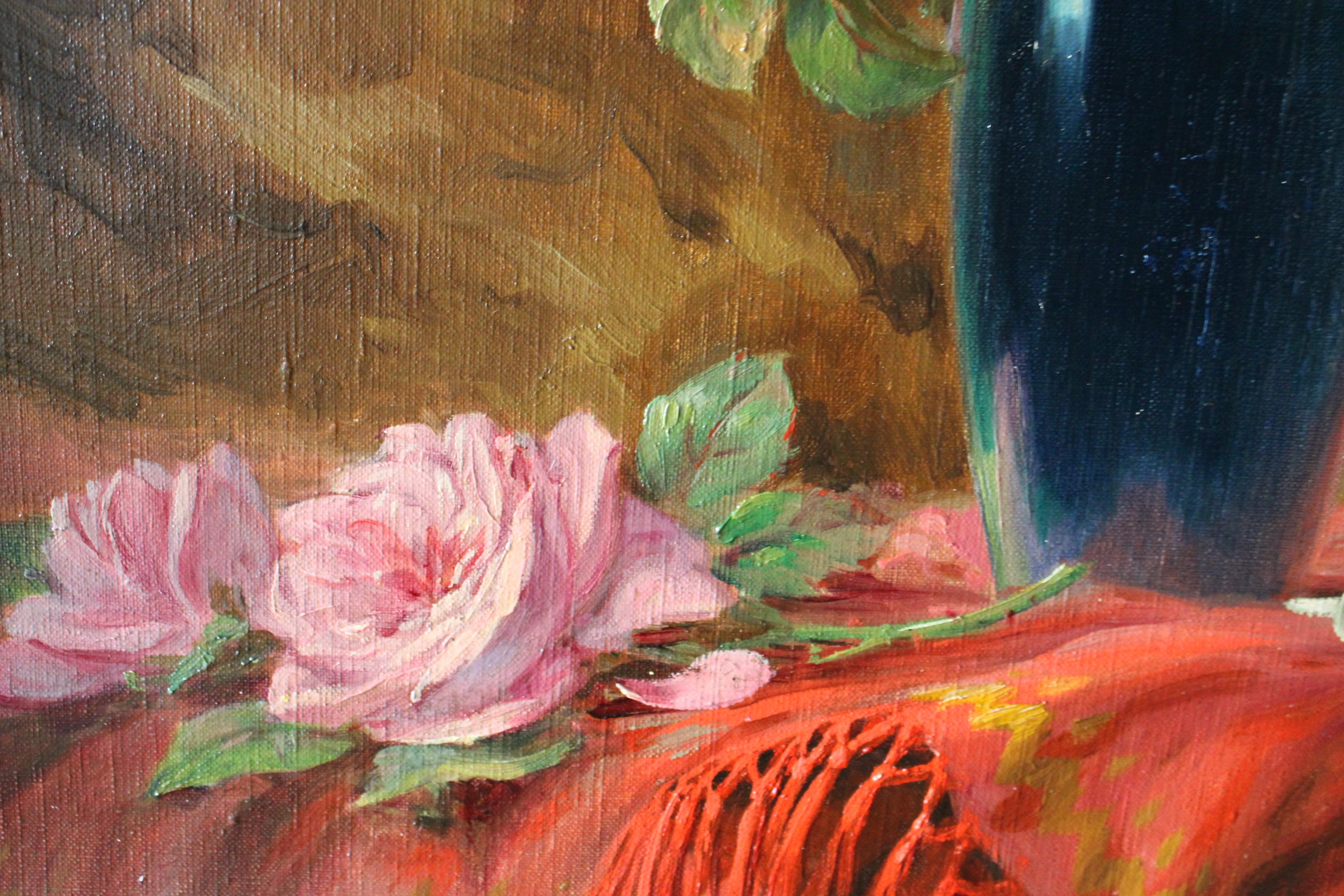 Roses Shabby françaises anciennes de l'artiste français Louis Mangin 4