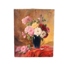 Antike französische Shabby-Rosen von FRench-Künstler Louis Mangin