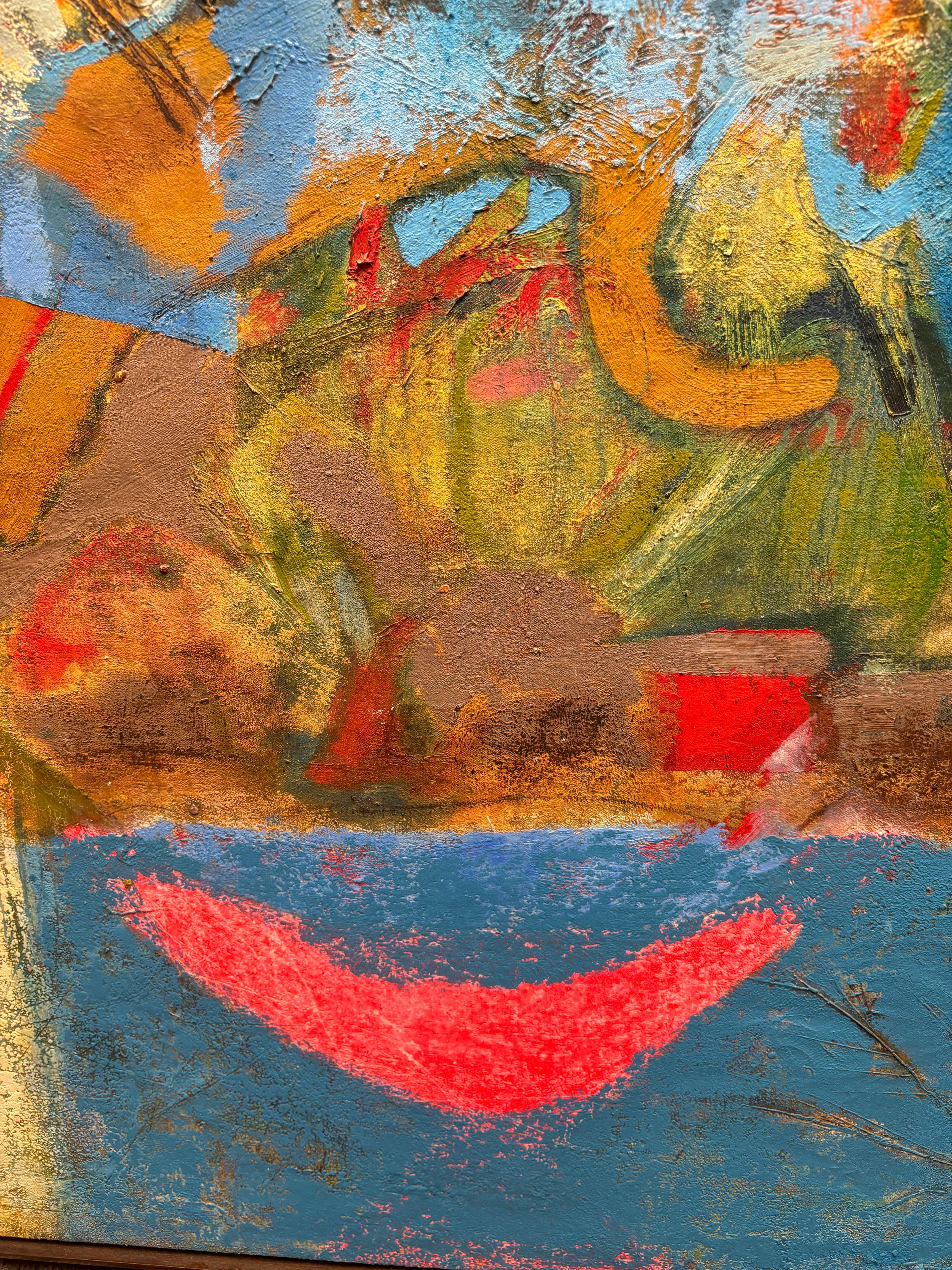 Louis Maqhubela abstrakt / modern  Ölgemälde auf Leinwand . (Postmoderne) im Angebot