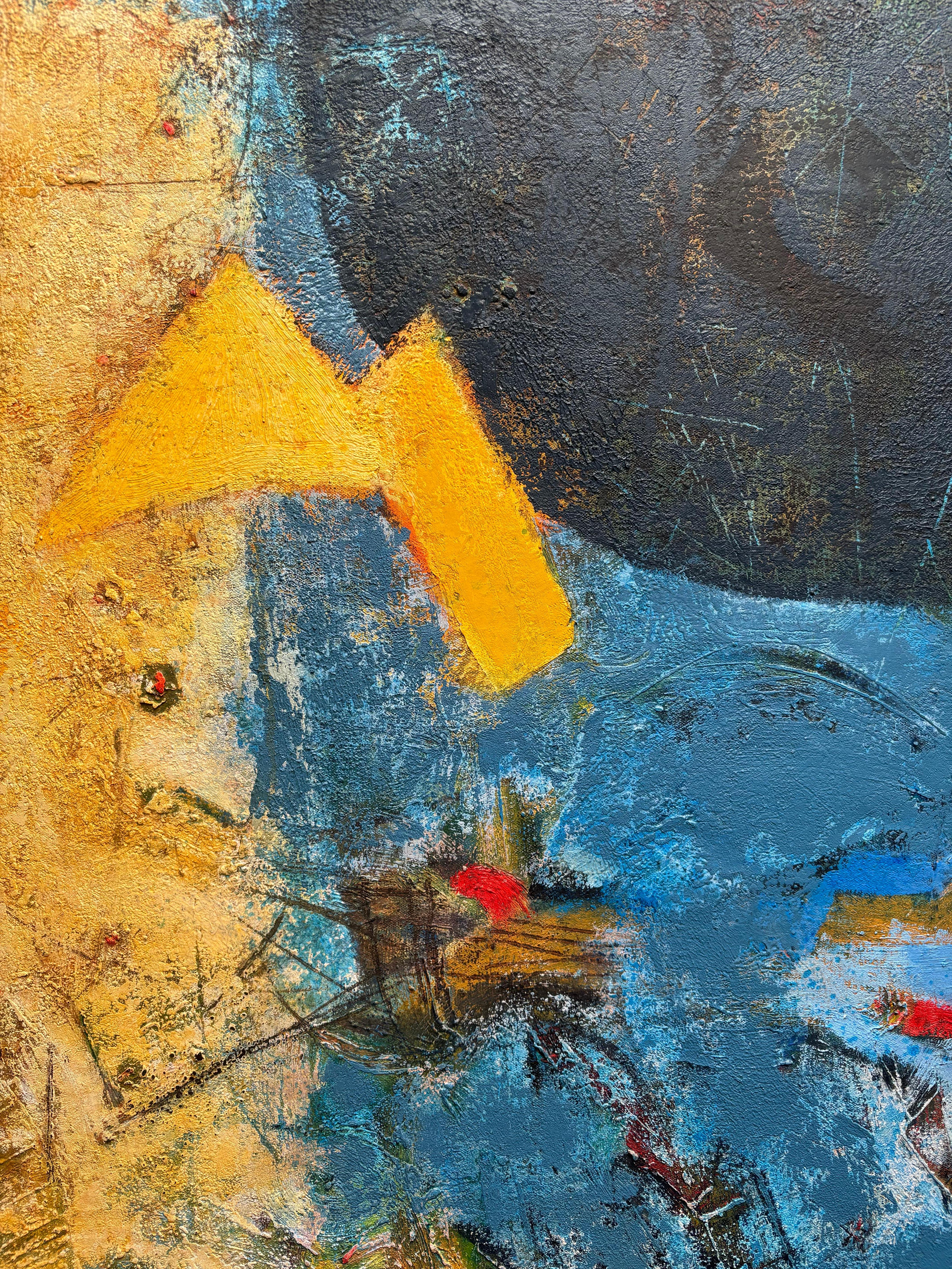 Louis Maqhubela abstrakt / modern  Ölgemälde auf Leinwand . (Britisch) im Angebot