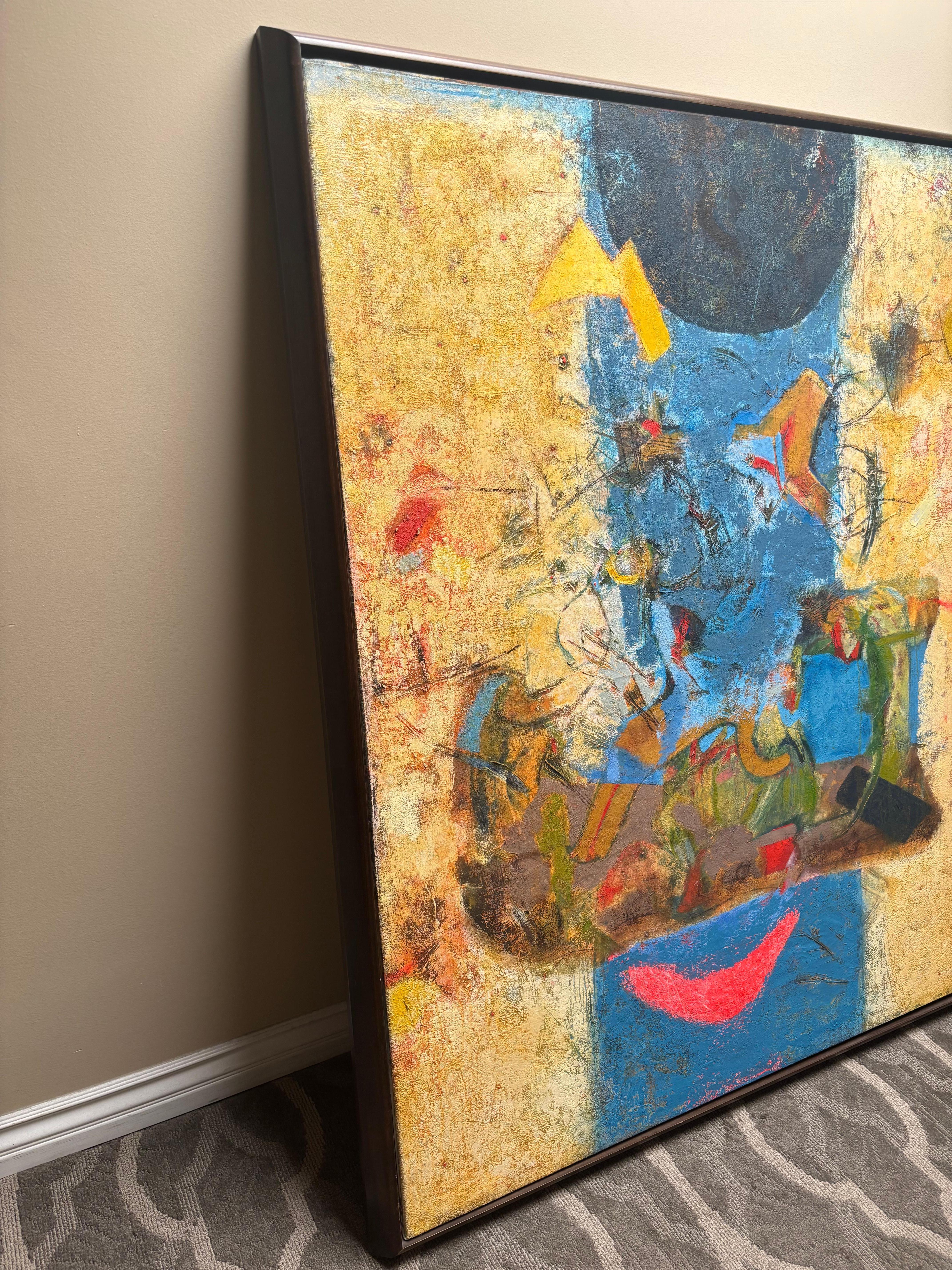 Louis Maqhubela abstrakt / modern  Ölgemälde auf Leinwand . im Zustand „Gut“ im Angebot in Los Angeles, CA