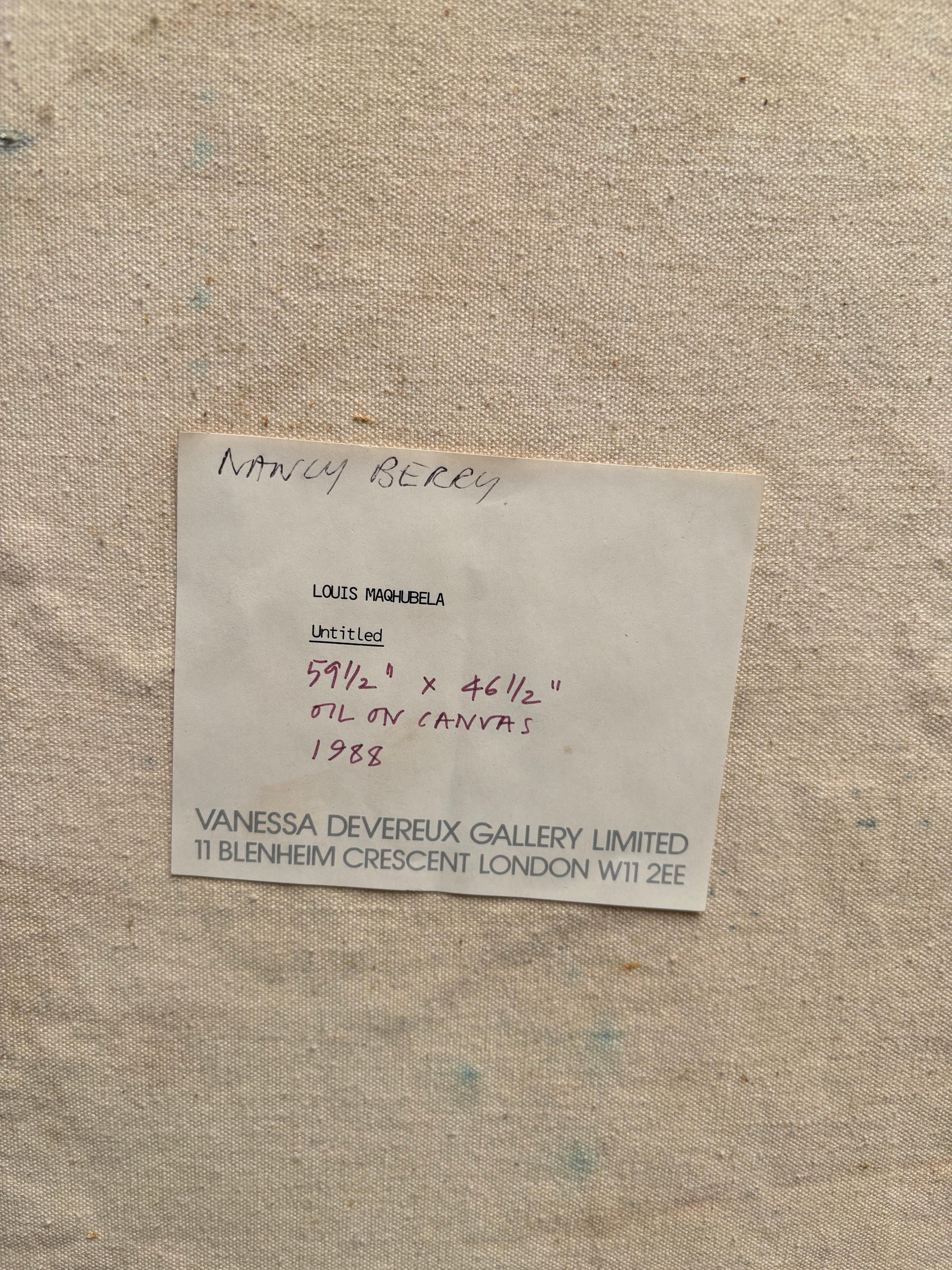 Louis Maqhubela abstrakt / modern  Ölgemälde auf Leinwand . (Farbe) im Angebot