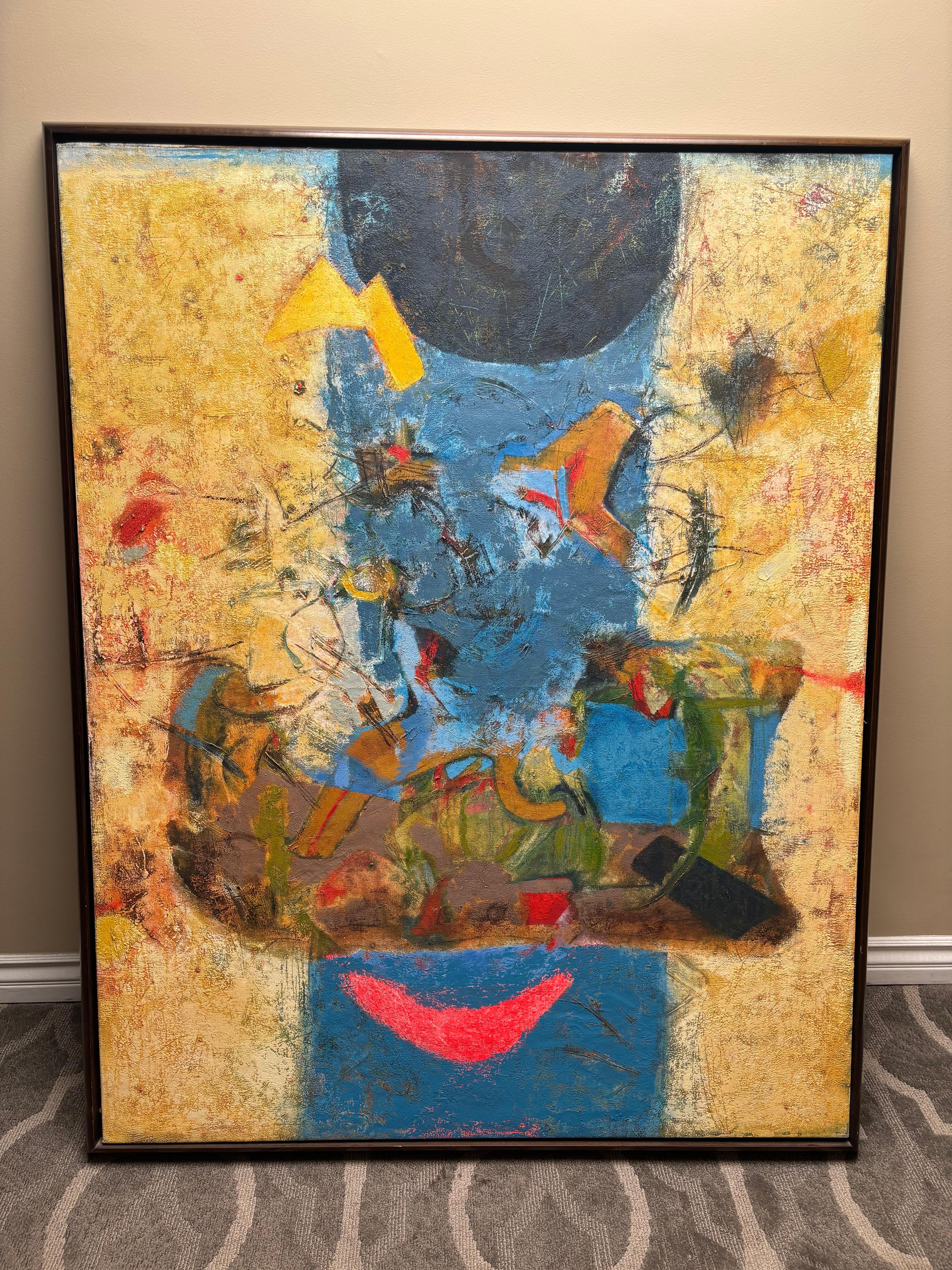 Louis Maqhubela abstrakt / modern  Ölgemälde auf Leinwand . im Angebot 1