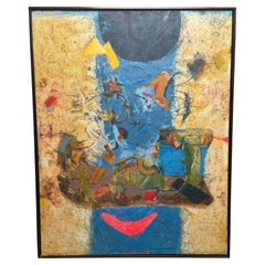 Louis Maqhubela abstracto / moderno  pintura al óleo sobre lienzo .