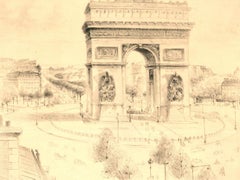 Louis Marcel Fréaud MYR (1893-1964) - Etching, l'Arc de Triomphe Paris