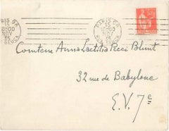 Invitation de Louis Marcoussis à la comtesse Pecci Blunt