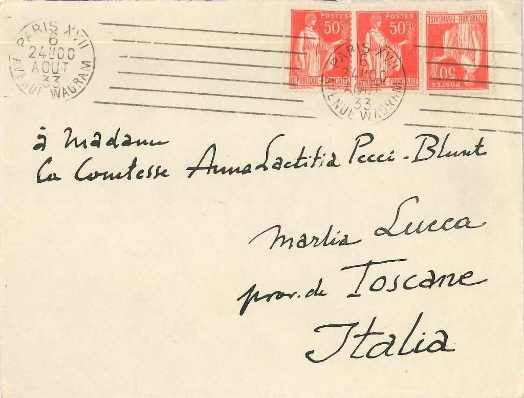 Letter from Louis Marcoussis to Countess Pecci Blunt For Sale 1