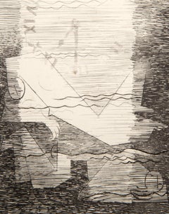 Le Pont Mirabeau, pl. 4 aus dem Alcools Portfolio, Radierung und Kaltnadelradierung