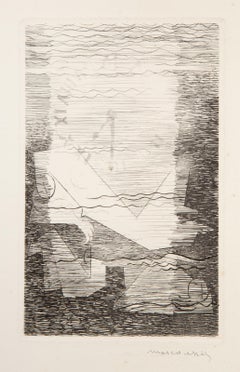 Le Pont Mirabeau, pl. 4 from Alcools Portfolio, Etching and Drypoint