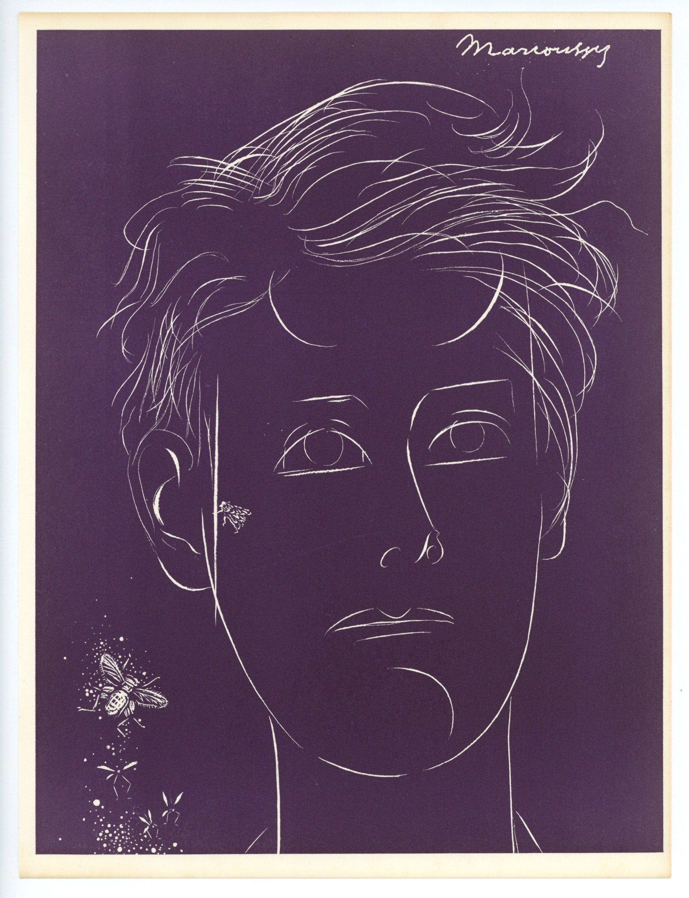 "Rimbaud" original etching - Print by Louis Marcoussis