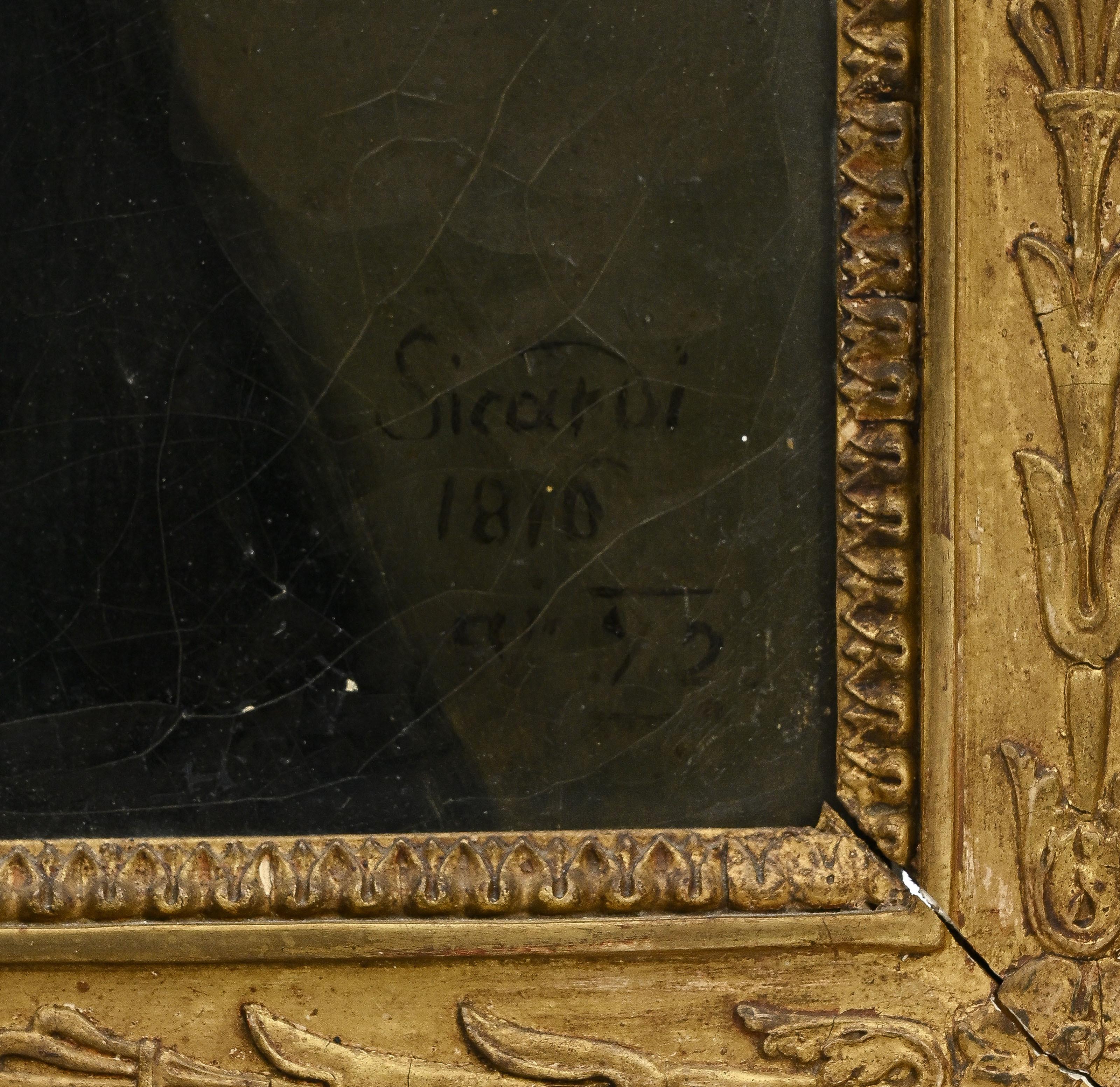 Ritratto di un ufficiale superiore del reggimento del centesimo Suisses della Maison du Ro - Painting Scuola francese di Louis Marie Sicardi