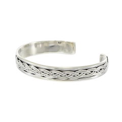 Bracelet ouvert tressé plat en argent sterling de Louis Martin