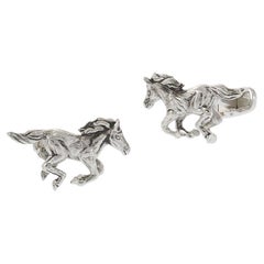 Louis Martin Sterling Silver Wild Horse Cufflinks