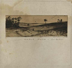 Victor Hugo – Radierung von Louis Marvy – Mitte des 19. Jahrhunderts