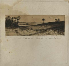 Victor Hugo - Aguafuerte de Louis Marvy - mediados del siglo XIX