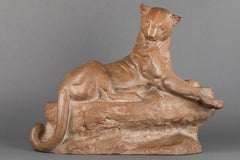 Louis Maximilien Fiot : "Panthera", Terracota sculpture, edition Susse, C.