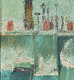 Vue de la ville - Peinture de Louis Mazot - Fin du 20e siècle