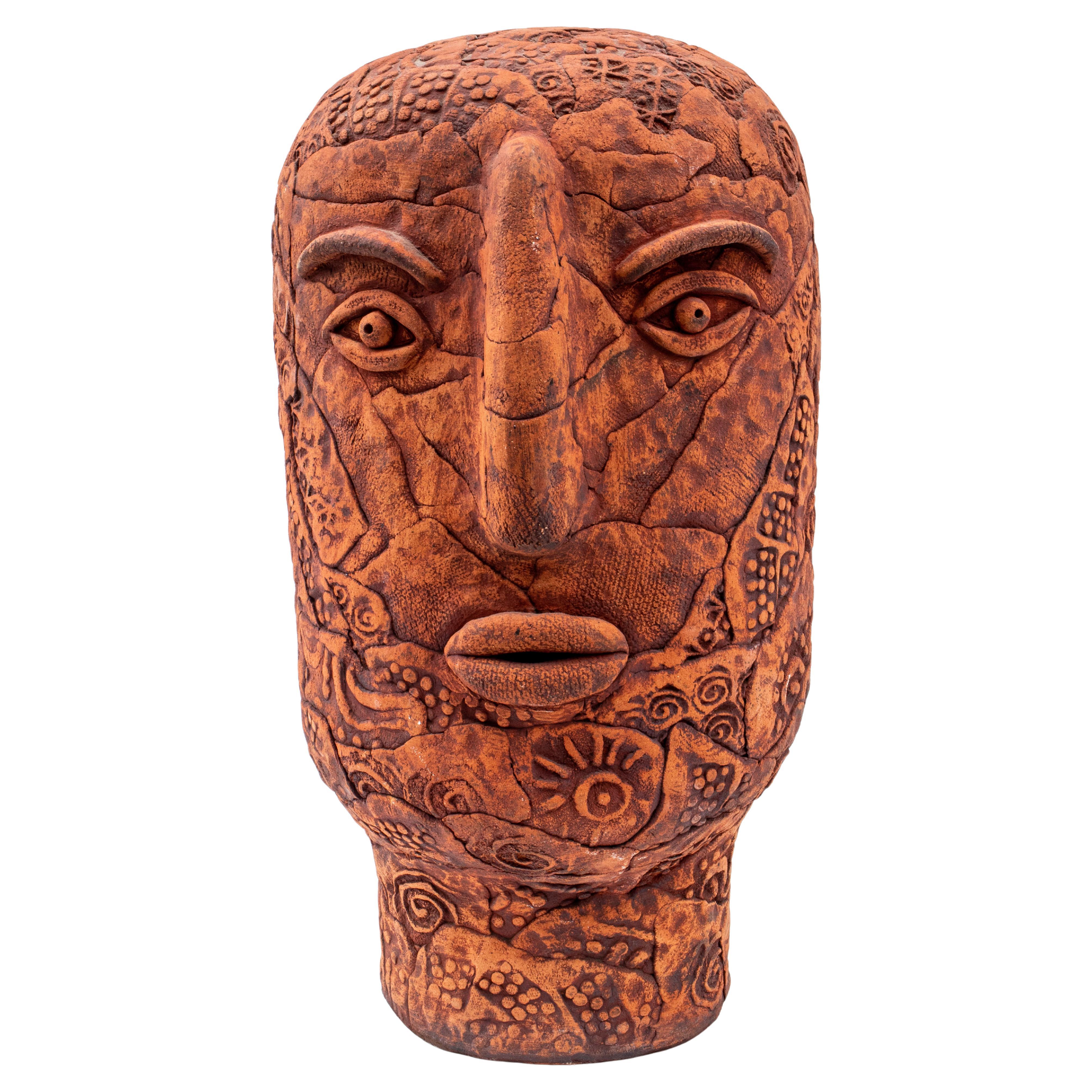 Louis Mendez Abstracted Head Ceramic Sculpture at 1stDibs