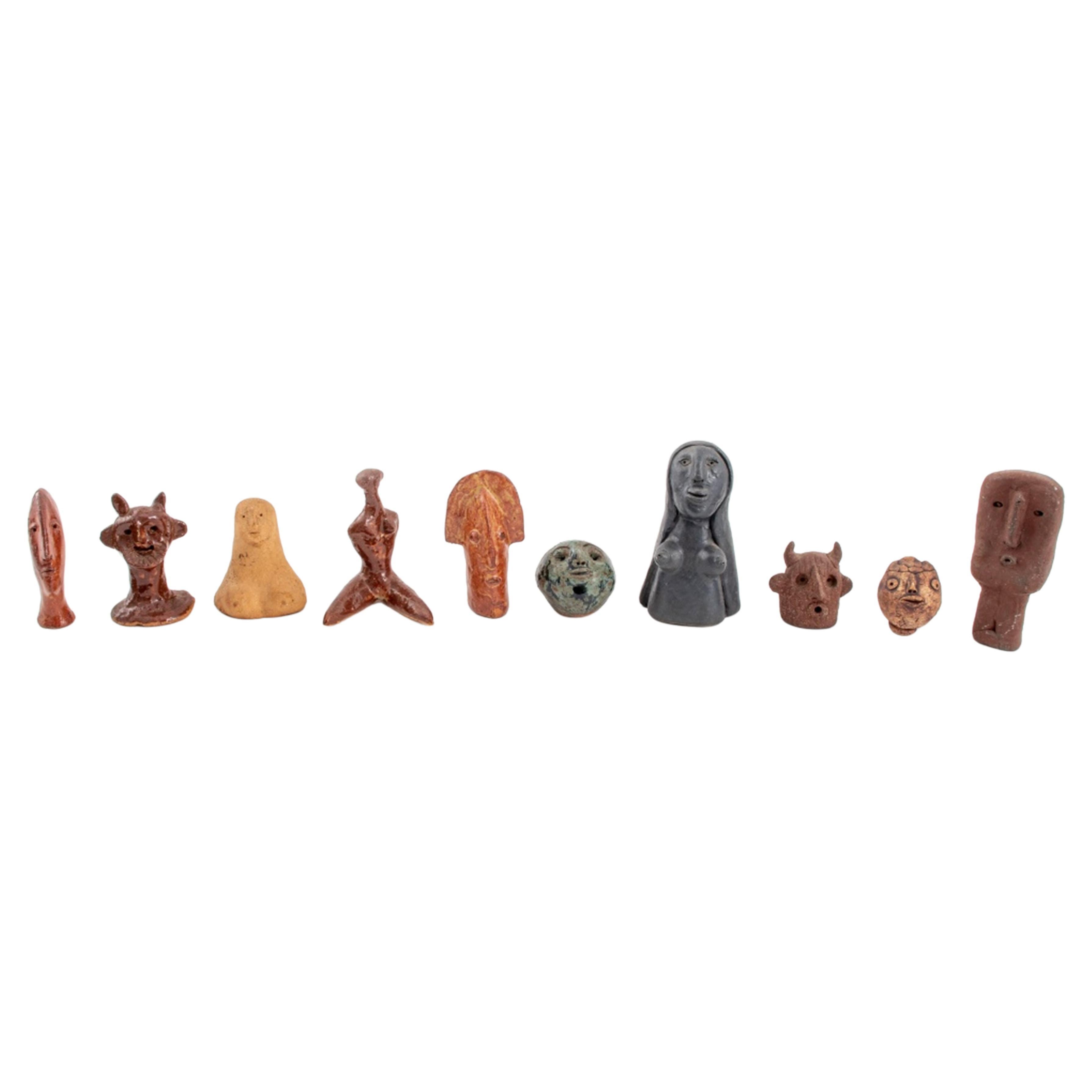 Louis Mendez Art Pottery Figural Sculptures, Set of Ten For Sale