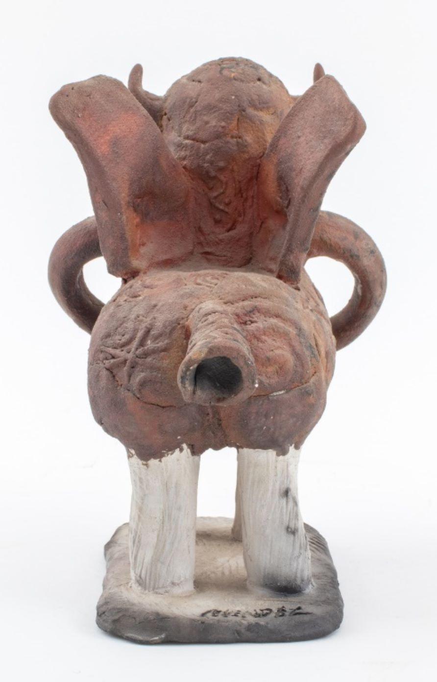 20th Century Louis Mendez Ceramic Nude Centaur Sculpture For Sale