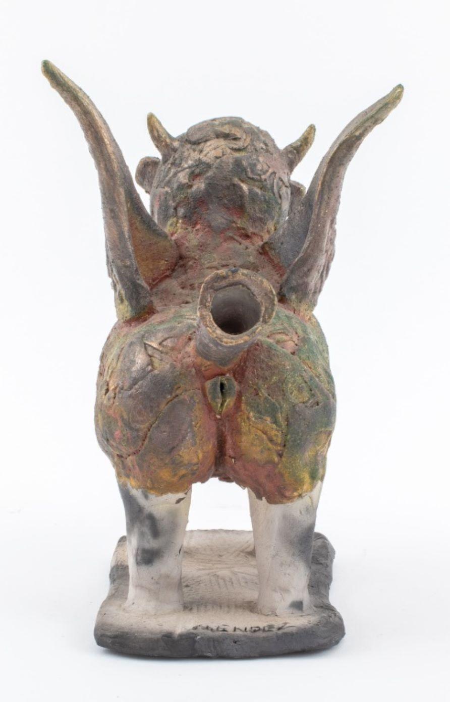 20th Century Louis Mendez Ceramic Nude Centaur Sculpture For Sale