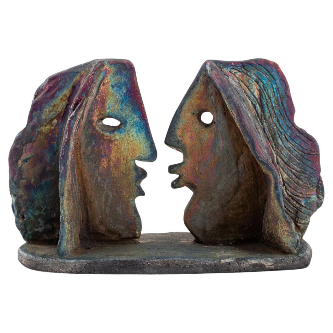 Louis Mendez Kissing Couple Art Pottery Sculpture
