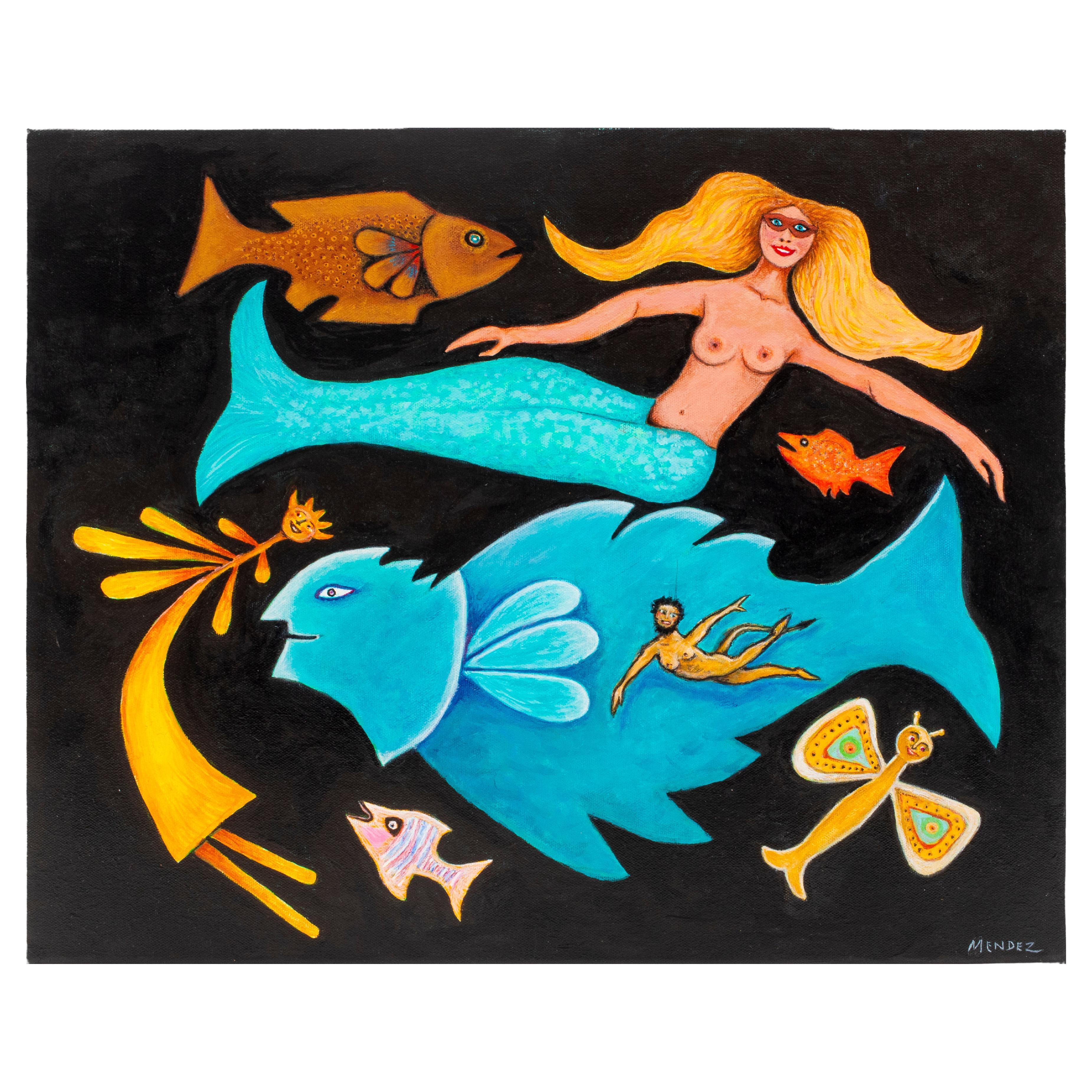 Louis Mendez "Sea World / Dance of Life" Painting For Sale
