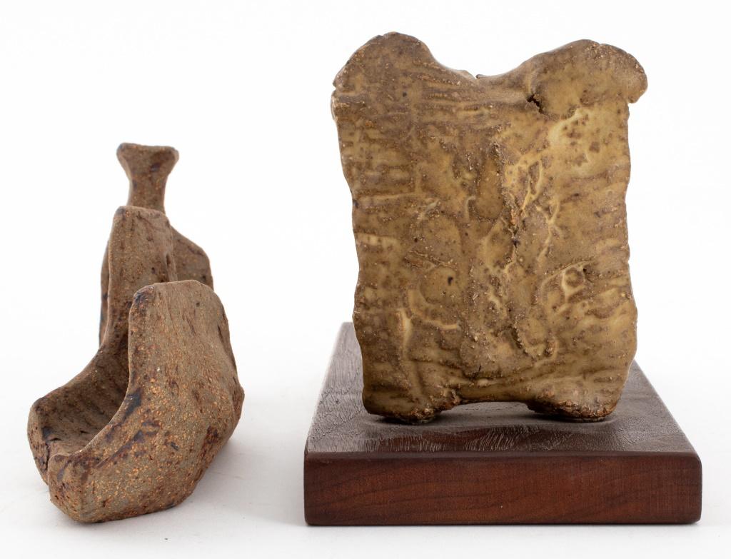 20th Century Louis Mendez Two Ceramic Fish Form Sculptures For Sale