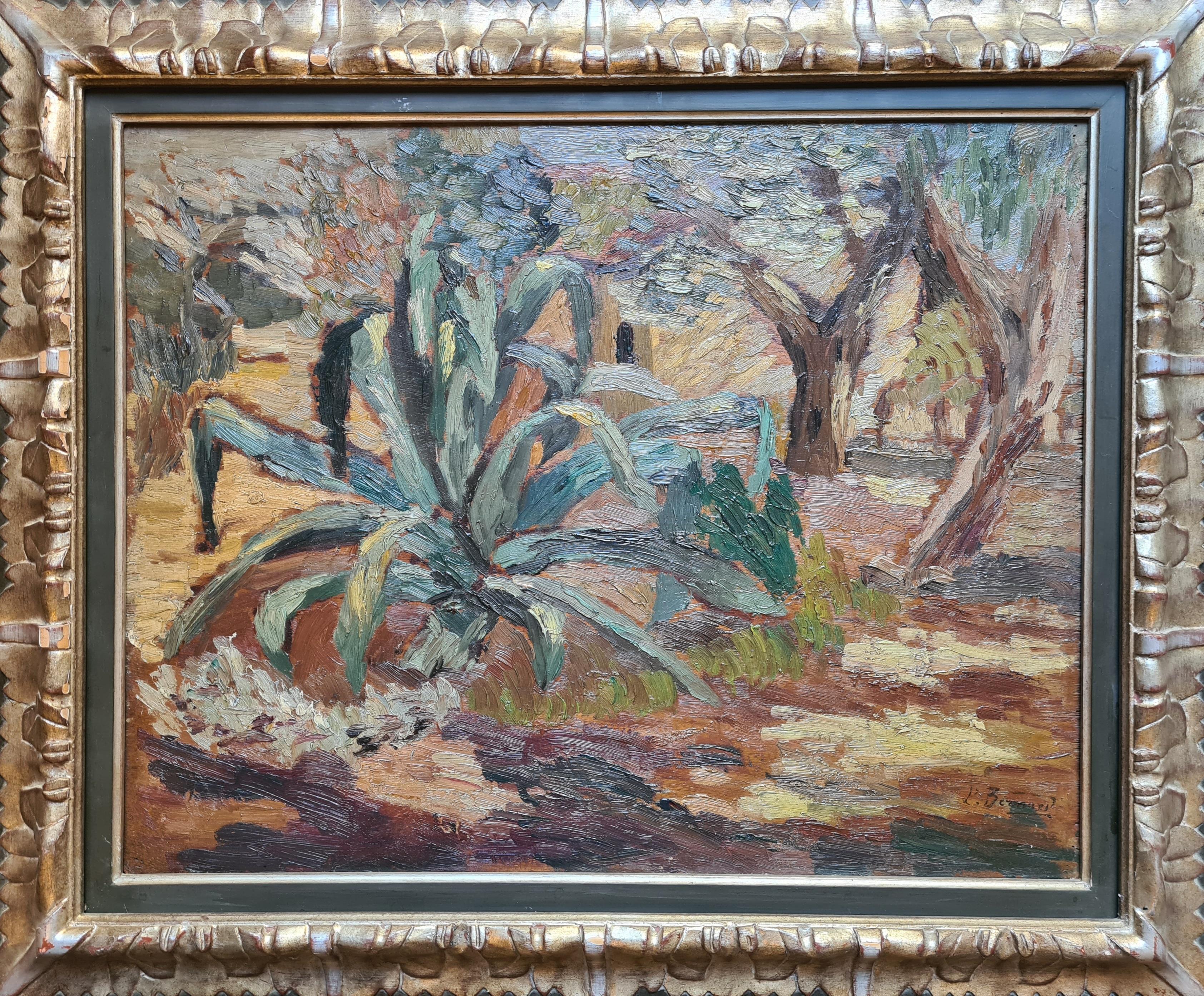Orientalist Post Impressionist Garden Landscape, The Agave. For Sale 9