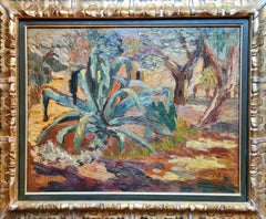 Vintage Orientalist Post Impressionist Garden Landscape, The Agave.
