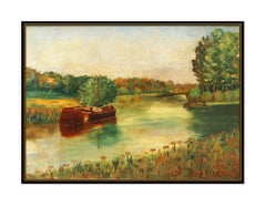 Louis Michel Eilshemius Original Oil Painting On Board Signed Landscape Artwork