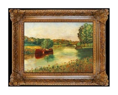 Louis Michel Eilshemius Original Oil Painting On Board Signed Landscape Artwork