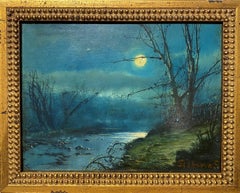 Moonlight Landscape with Stream