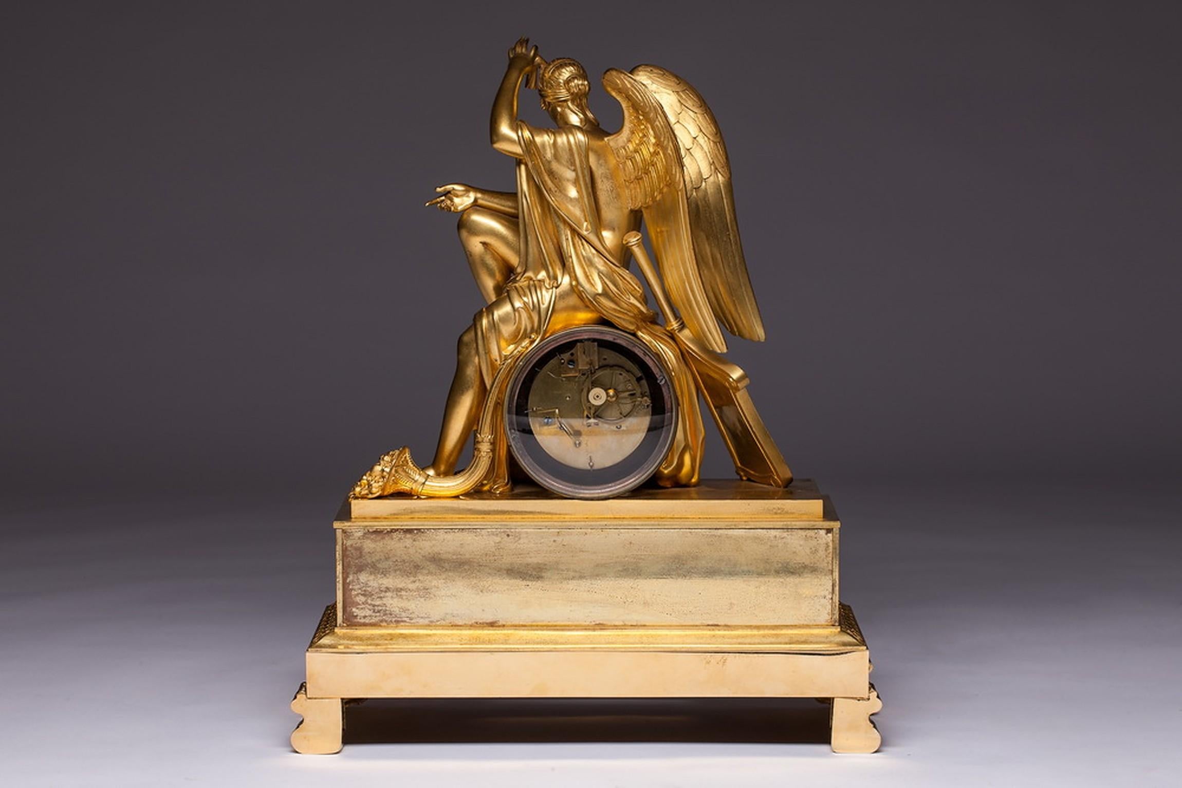 Louis Moinet A Paris Gilt Bronze Mantle Clock For Sale 4