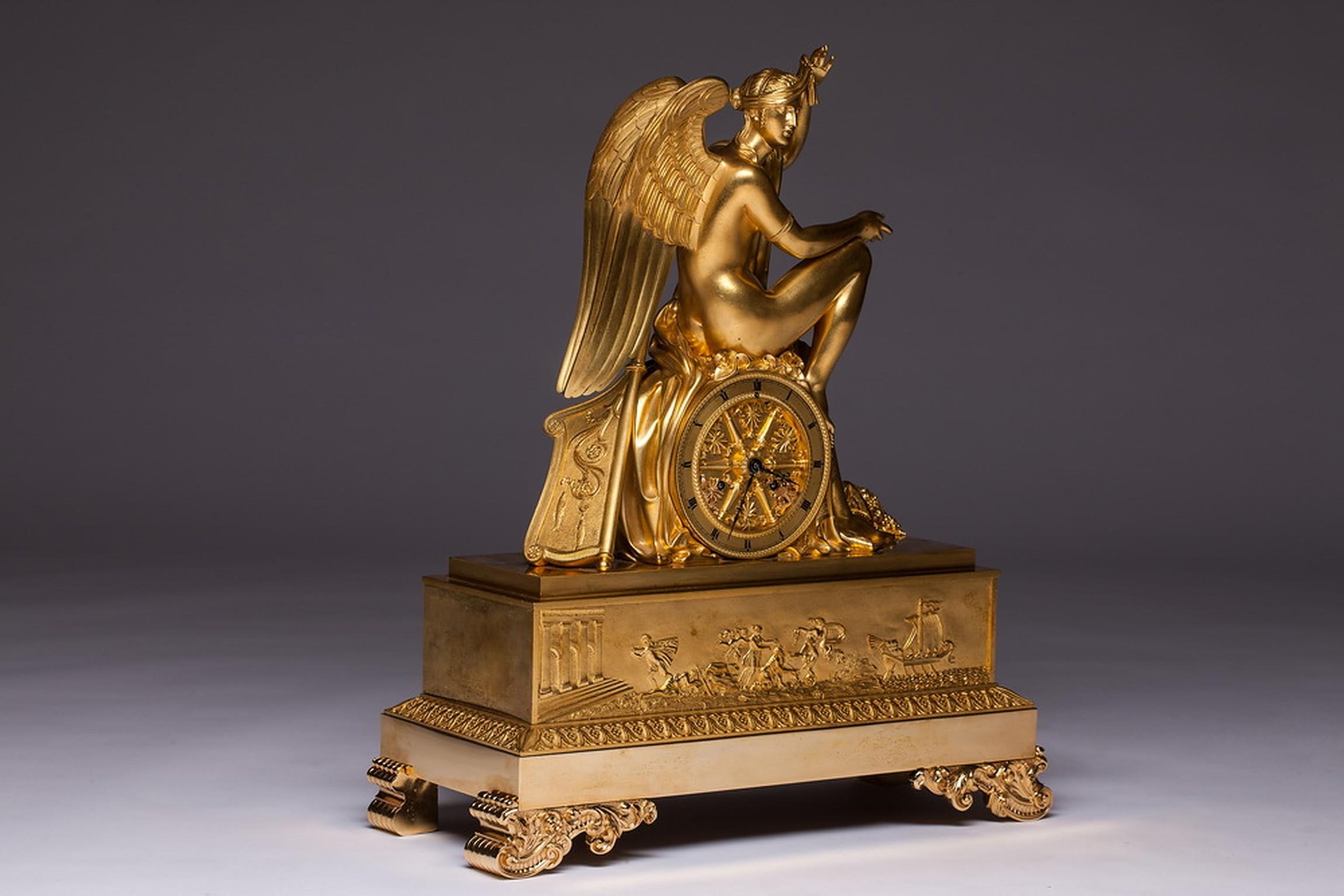 Louis Moinet A Paris Gilt Bronze Mantle Clock For Sale 2
