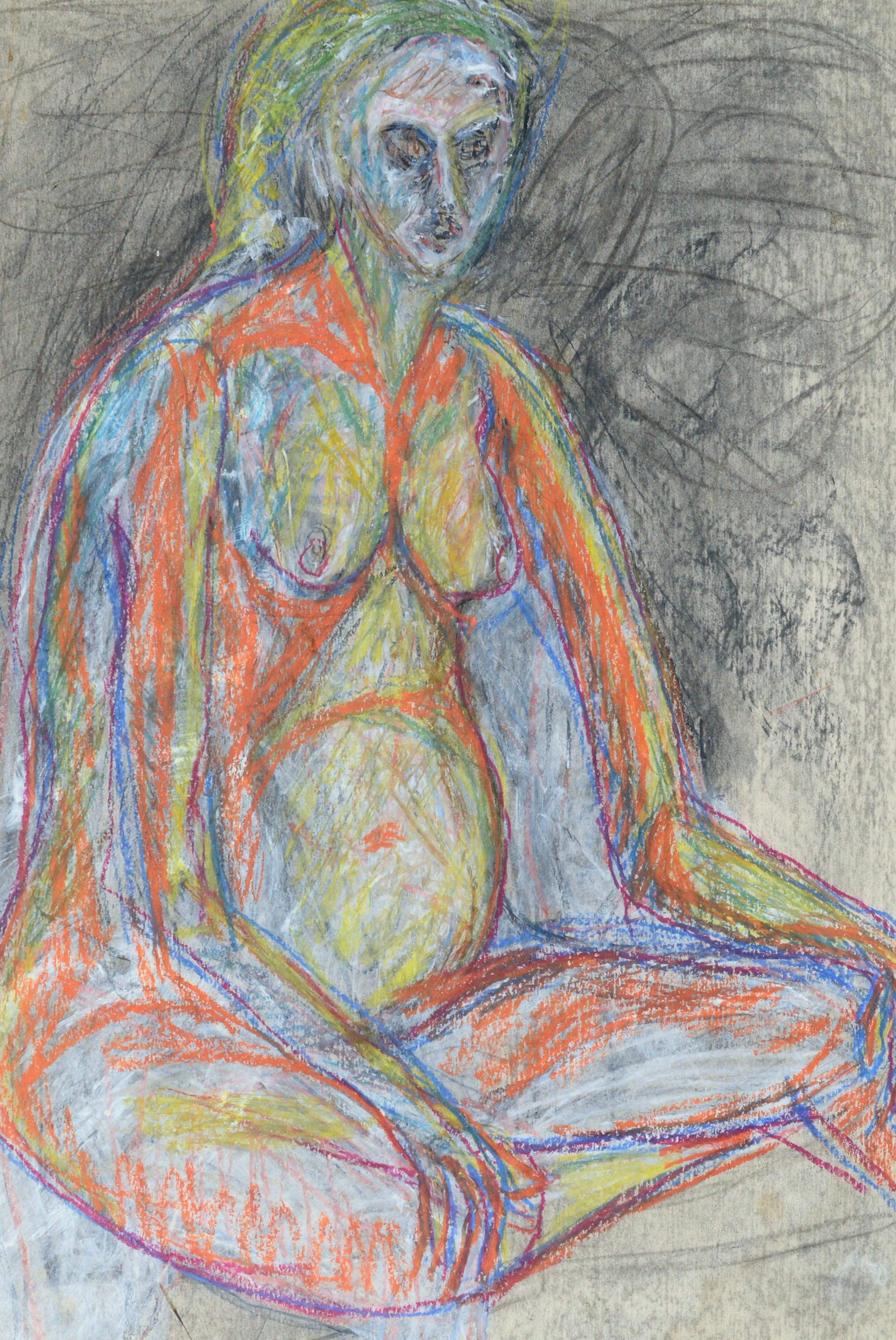 Vintage Fauvist Nude Study - Painting by Louis Nadalini