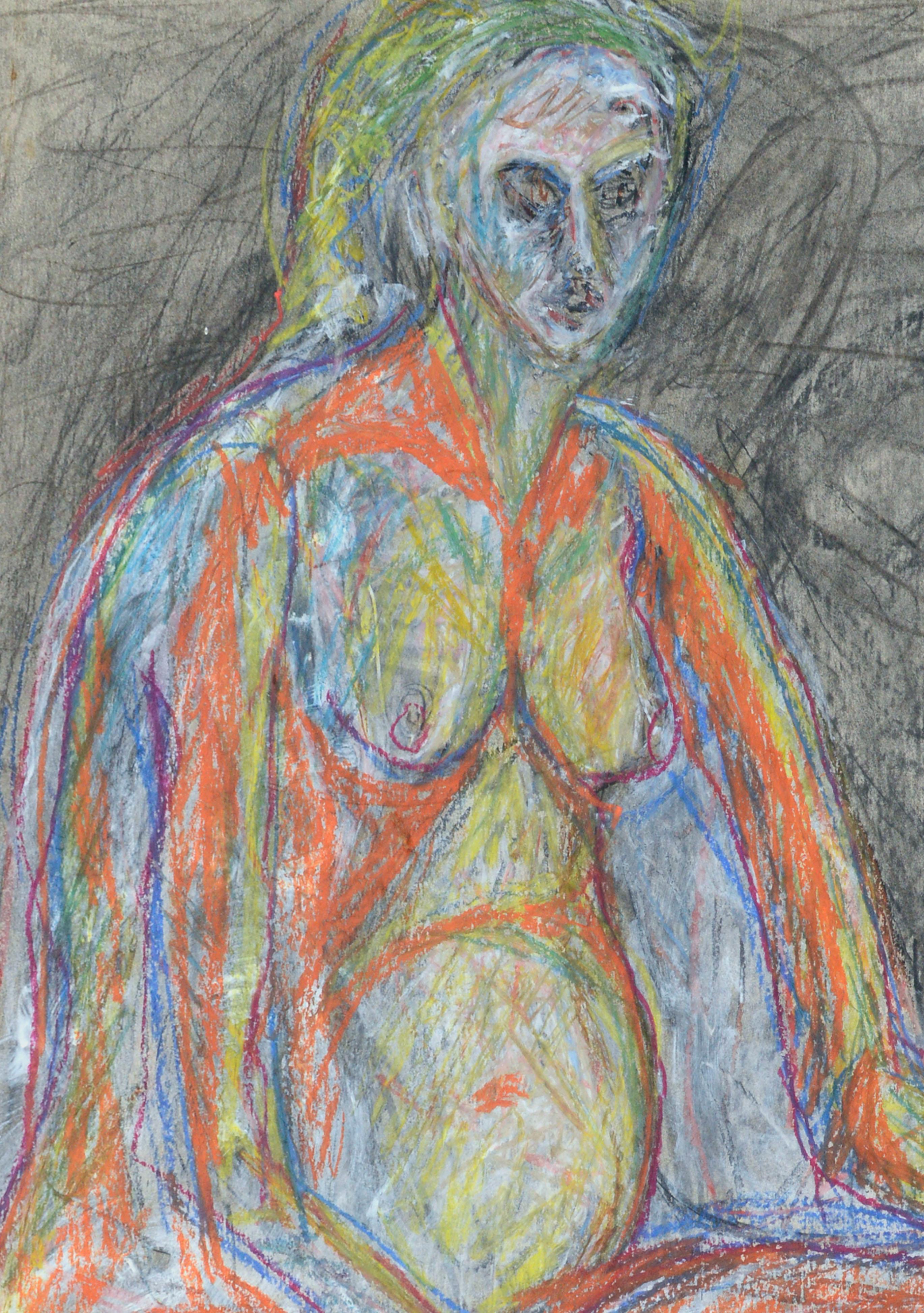 Vintage Fauvist Nude Study - Gray Figurative Painting by Louis Nadalini