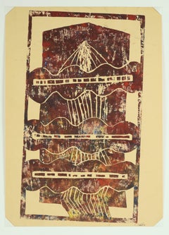 "Woman In a Cage" - Original Woodcut Print on Paper