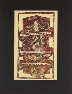 "Woman In a Cage" - Original Woodcut Print on Paper