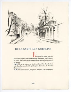 Original-Radierung „De la Sante aux Gobelins“
