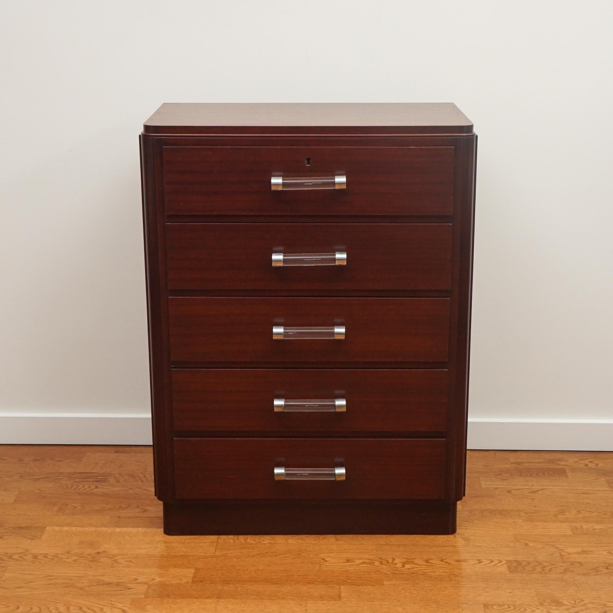 20th Century Louis Neiss Mahogany Office Cabinet For Sale