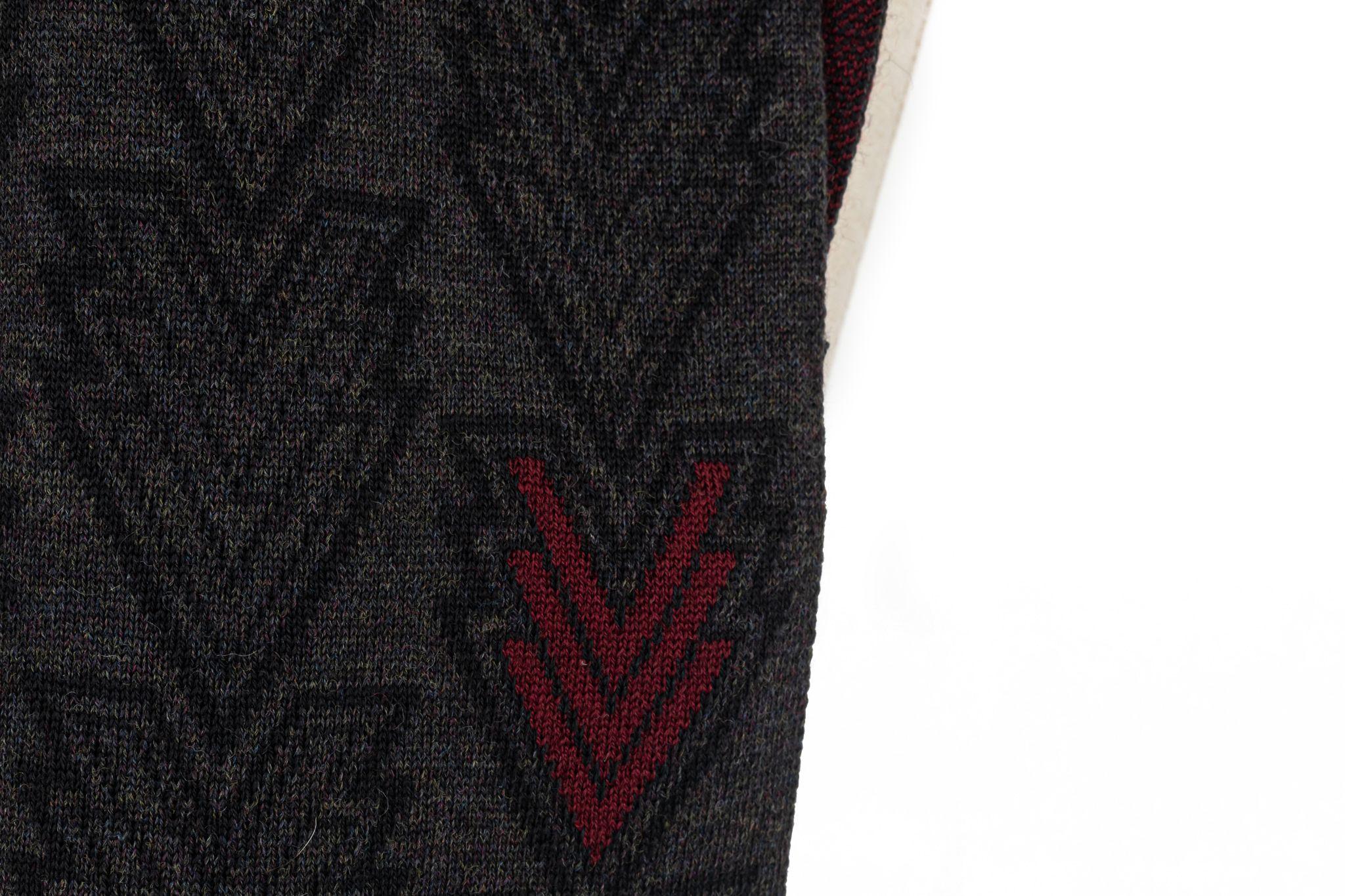 Black Louis New Vuitton Wool 2 Tone Scarf For Sale