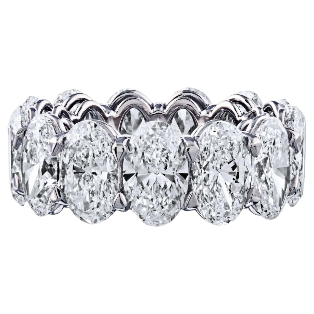 Louis Newman & Co 13,09 Karat GIA-zertifiziertes Diamantband im Ovalschliff
