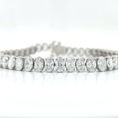 Louis Newman & Co 13.91 Carats GIA Certified Oval Diamond Tennis Bracelet