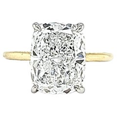 Louis Newman & Co 4.27 carat Elongated Cushion Cut GIA Diamond Solitaire Ring